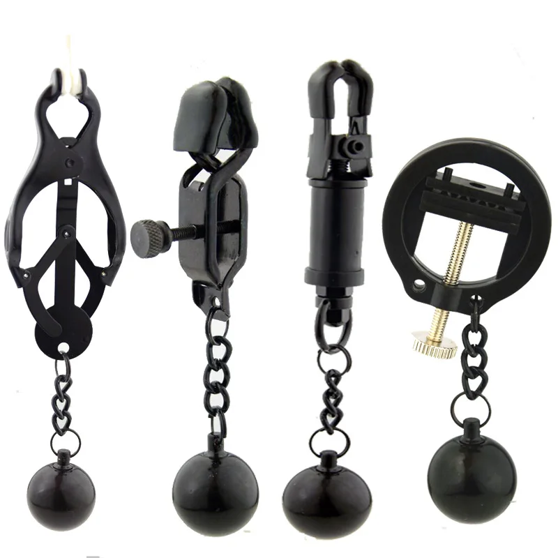 Металлическая грудь секс игрушка черная клипса сосание БДСМ цепочка флирт