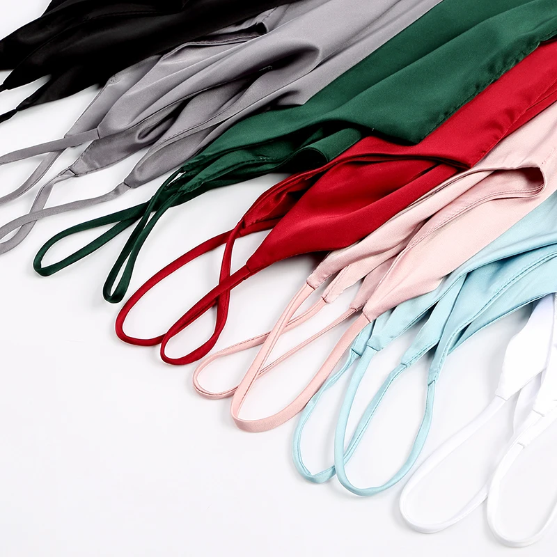 

Spaghetti Strap Top Women Halter V Neck Basic White Cami Sleeveless Satin Silk Tank Tops Women'S Summer 2021 Camisole Plus Size