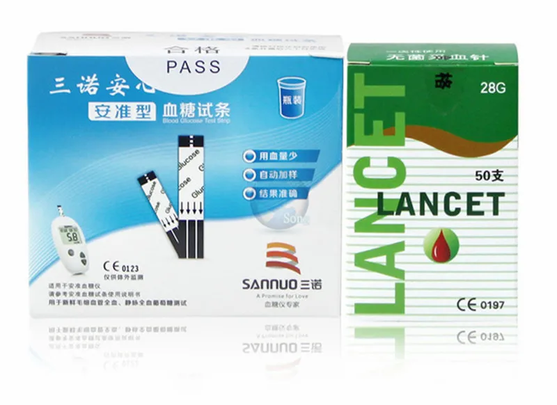 Оригинальные тест-полоски для глюкометра с иглой взятия крови 50 шт. + одноразовых