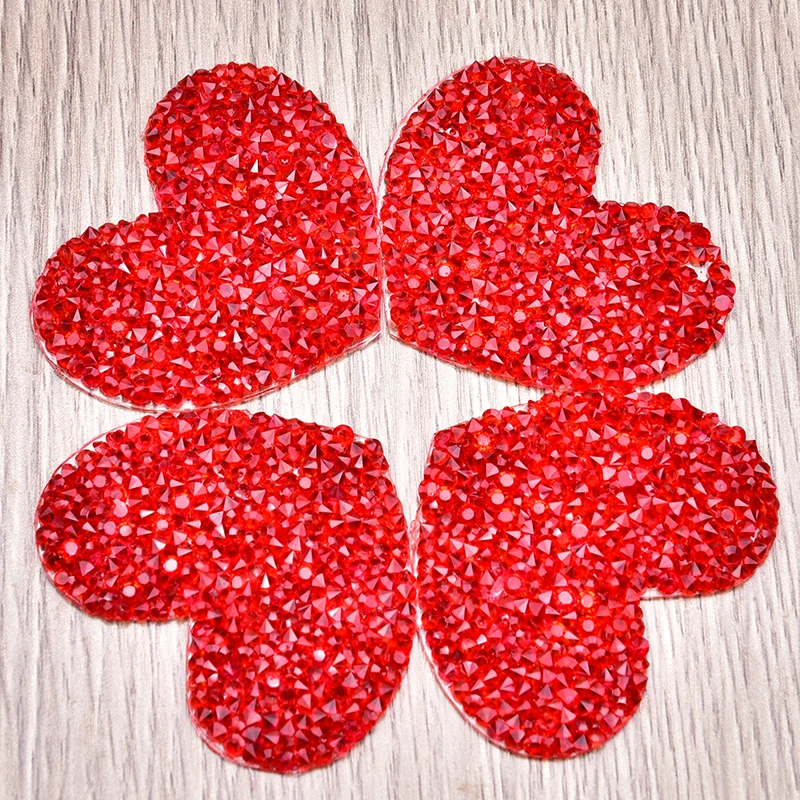 15 шт./лот стразы с красным сердцем горячей фиксацией железными нашивками