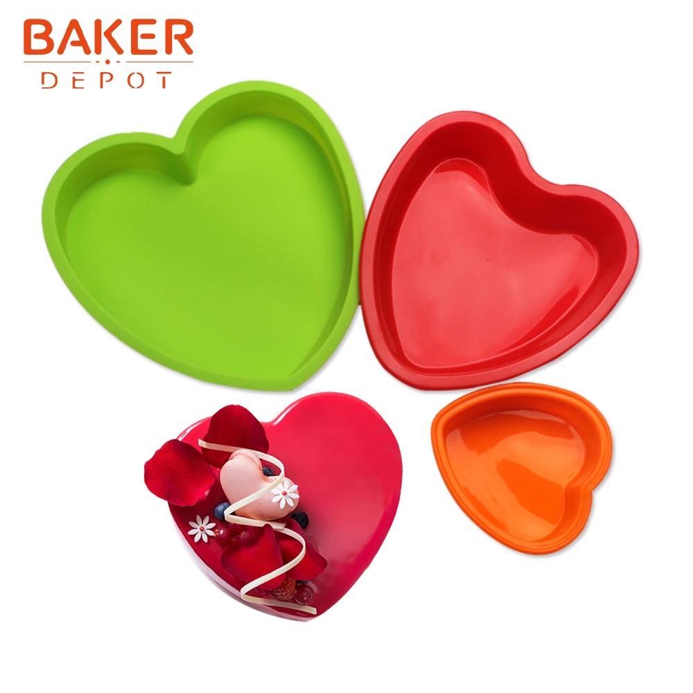 BAKER DEPOT, силиконовая форма для торта, сердце, форма для выпечки тортов, большие торты, хлебная выпечка, инструмент для кекса, форма для пиццы, сделай сам, на день рождения