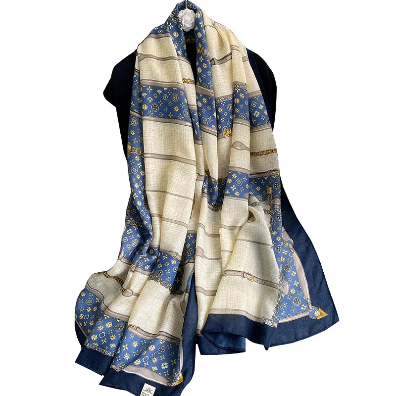 

2021 new cotton and hemp scarf women's spring autumn Korean literature and art silk scarf sunscreen warm shawl