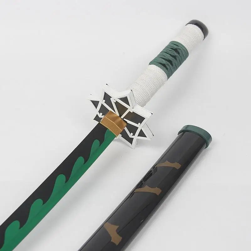 Лезвие дьявола деревянный меч оружие демон Slayer косплей Shinazugawa Sanemi самурайский