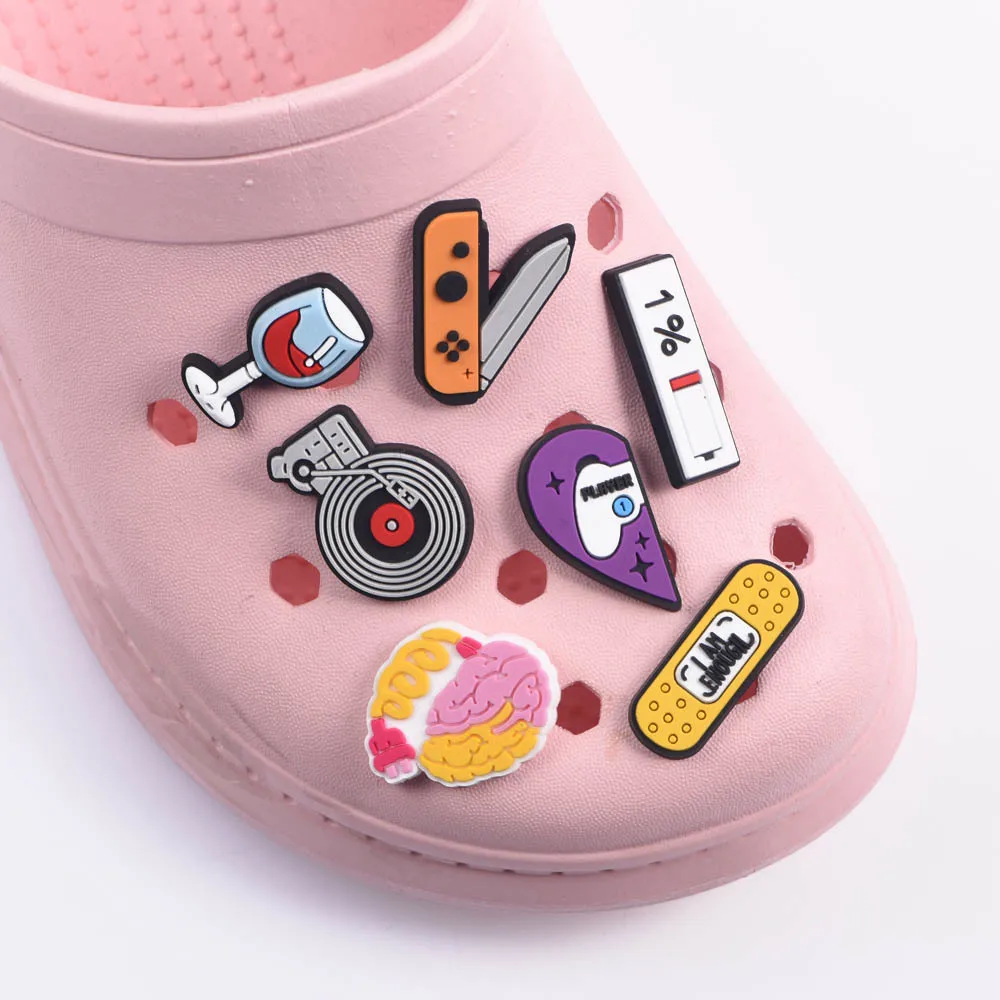 1 Pcs Music CD Croc Charms Camera Ticket Coffee Shoe Accessories Cartoon Clog jibz Decoration