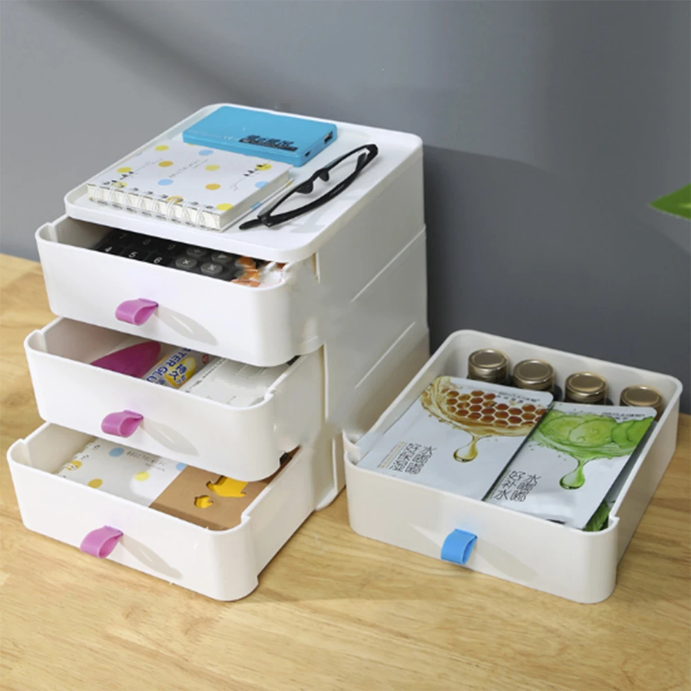 Домашний Деревянный органайзер для косметики коробка хранения 3 слоя маленький