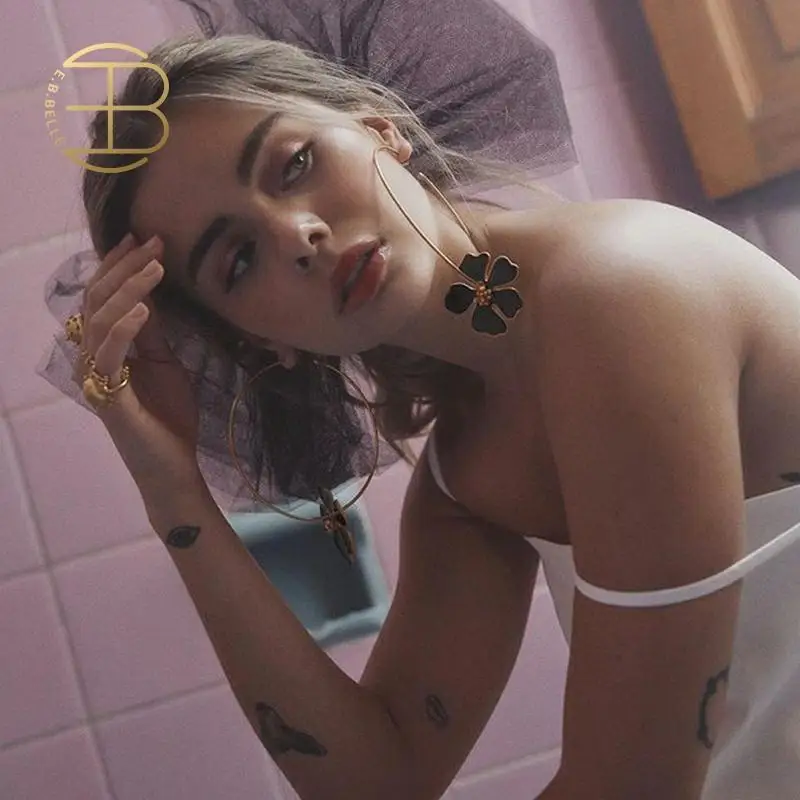 2020 модные крупные красные розовые белые черные эмалированные Очаровательные