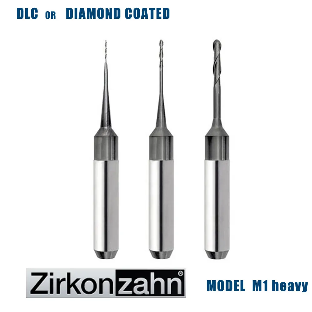 

Digitalart ZirkonZahn 6mm Shank M1 Milling Bur DLC Coat Special for Milling Zirconia Material 0.5mm diamond-2.0mm diamond 1PCS