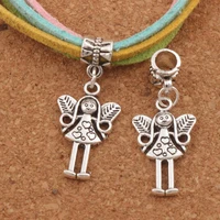leaf wing heart angel girl charm beads 14 7x35 8mm 100pcs zinc alloy fit european bracelets jewelry diy b1150