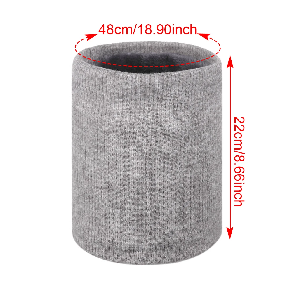 Зимний теплый толстый двухслойный шарф Женский вязаный воротник хомут на шнурке