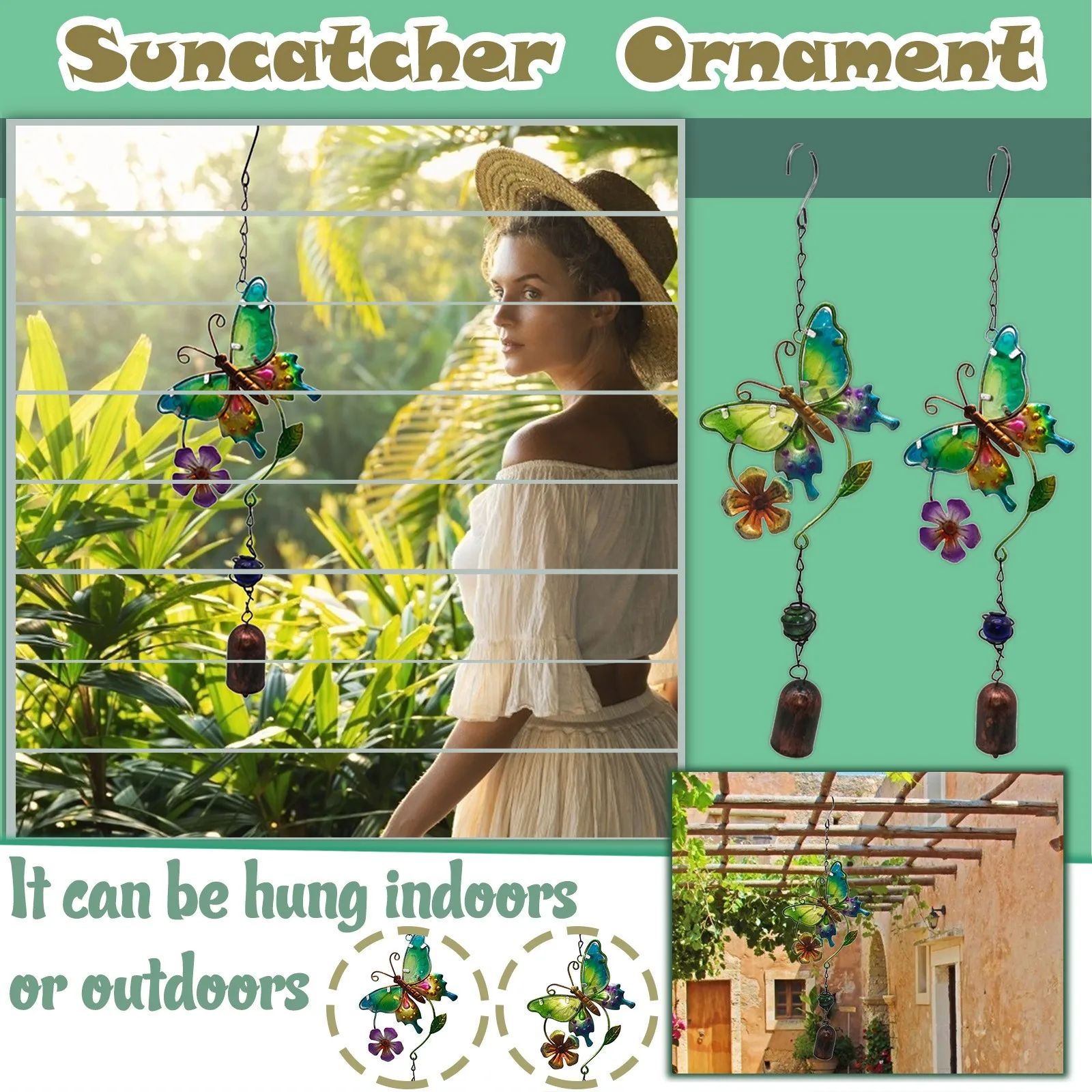 Ручная работа Бабочка Колокольчик для ветра на стену окно дверь колокольчик