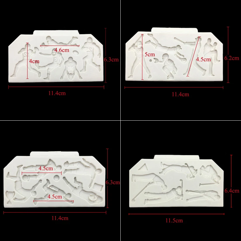 Форма для футбола гольфа регби бейсбола торта 100% платиновая силиконовая форма