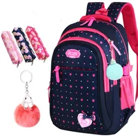 hot sale girls school bags cute bow knot for children backpack large capacity elementary school bag stars print mochila escolar