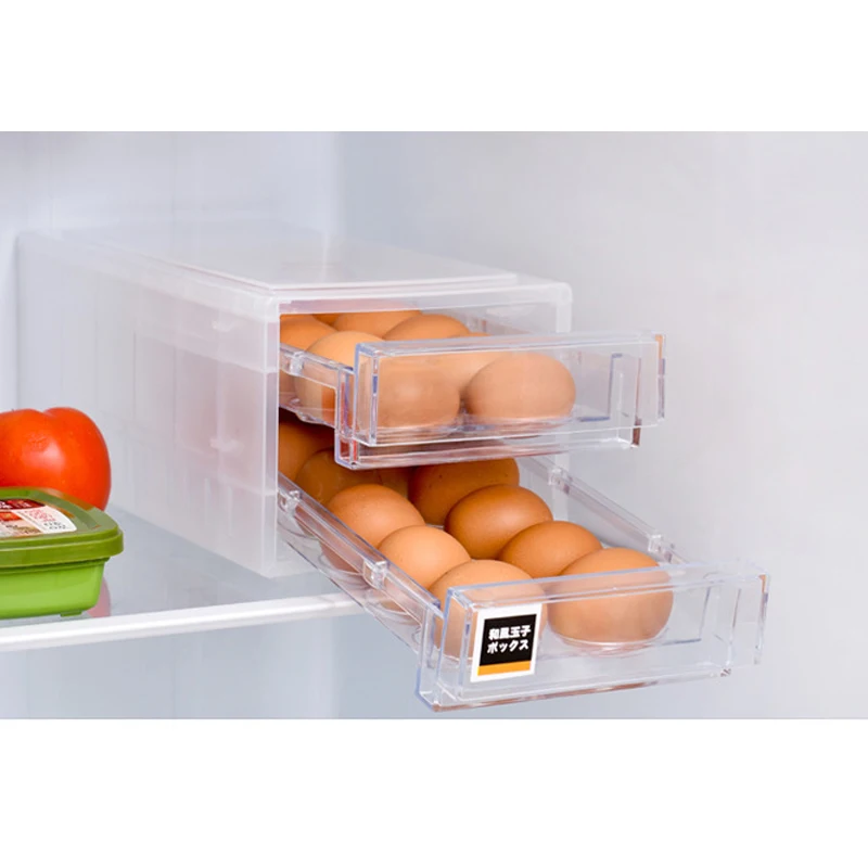 

Double Layers Egg Trays Drawer Type Egg Holder Organizers for Refrigerator Kitchen for 24 Eggs 2019ing