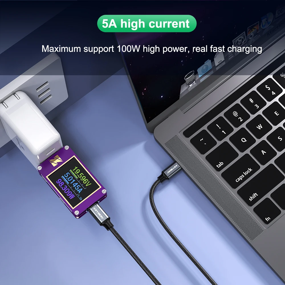 Кабель KEYSION 100 Вт USB C к Type USBC PD шнур для быстрой зарядки USB-C кабель Type-c Redmi Note9 Samsung S20