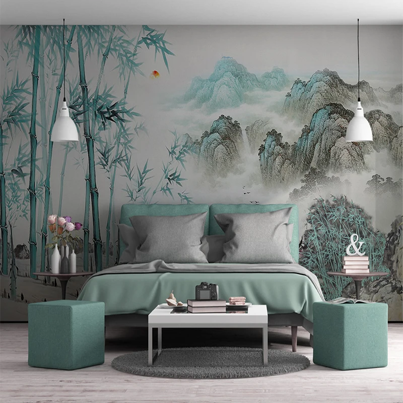 

Пользовательские обои 3D в китайском стиле чернильный пейзаж фото настенные фрески Гостиная Спальня Кабинет домашний декор Papel De Parede 3 D Sala