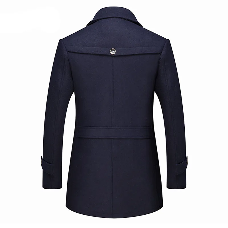 Шерстяной Тренч Зимняя шерстяная куртка Для мужчин Повседневное утепленное