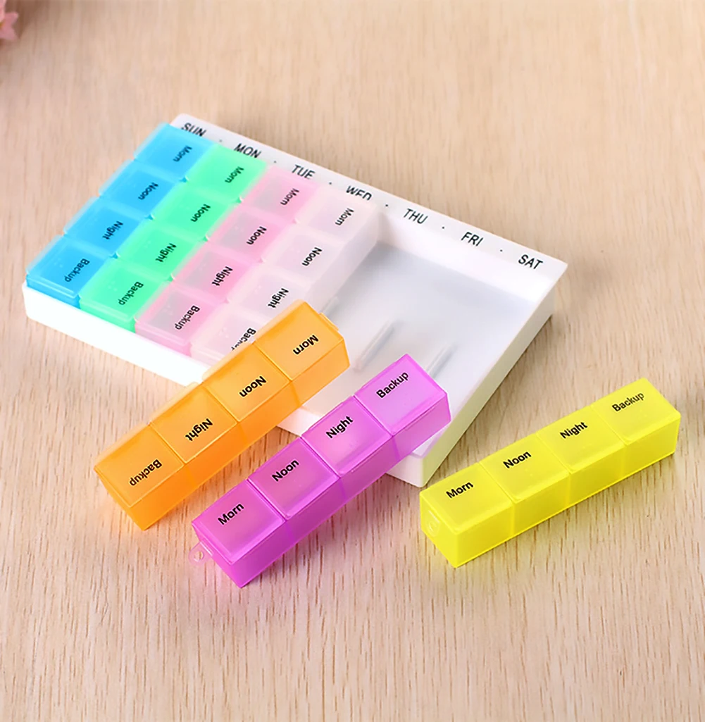 

1PCS Creative 28 Grid Weekly 7 Days Tablet Pill Box Holder Medicine Storage Organizer Container Case