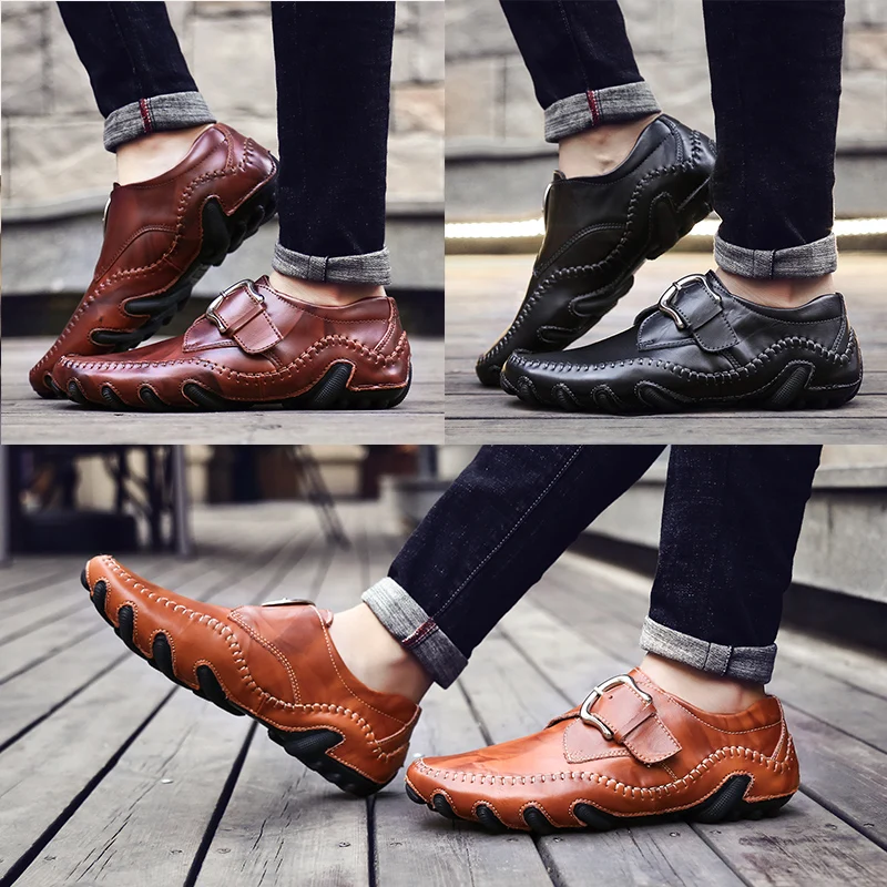 

Men Casual Shoes Loafers Sneakers 2021 New Fashion Handmade Retro Leisure Loafers Shoes Zapatos Casuales Hombres Men Shoes
