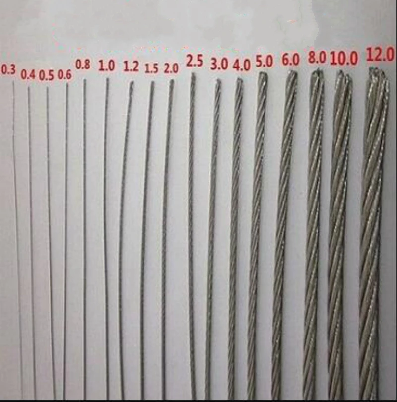 SS316 marine grade stainless steel wire rope cable 7X7 Structure rope 0.5MM-5MM diameter