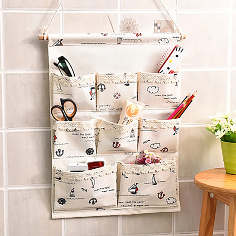 3/6/8 карманы висячая сумка для хранения хлопок и лен настенная с крюком ванной