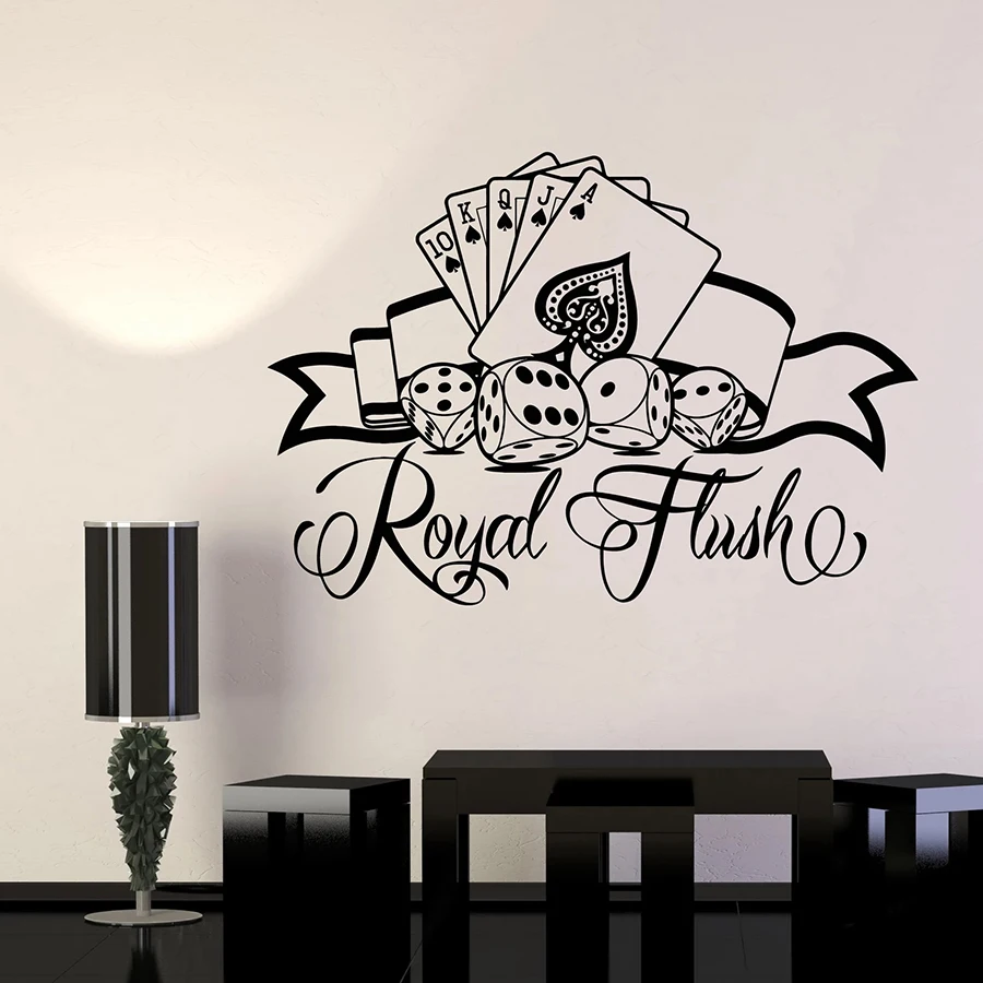 Настенная наклейка с логотипом казино играми в игральные кости виниловые