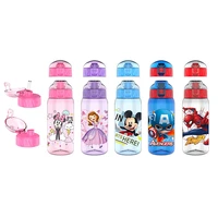 disney cartoon mickey mouse plastic cup straw cup straight drink cup students princess baby water bottle for kids gift