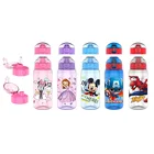 Пластиковая чашка Микки Маус диснеевских мультфильмов, соломенная чашка + Прямая чашка для напитков, детская бутылка для воды принцессы для студентов, подарок для детей