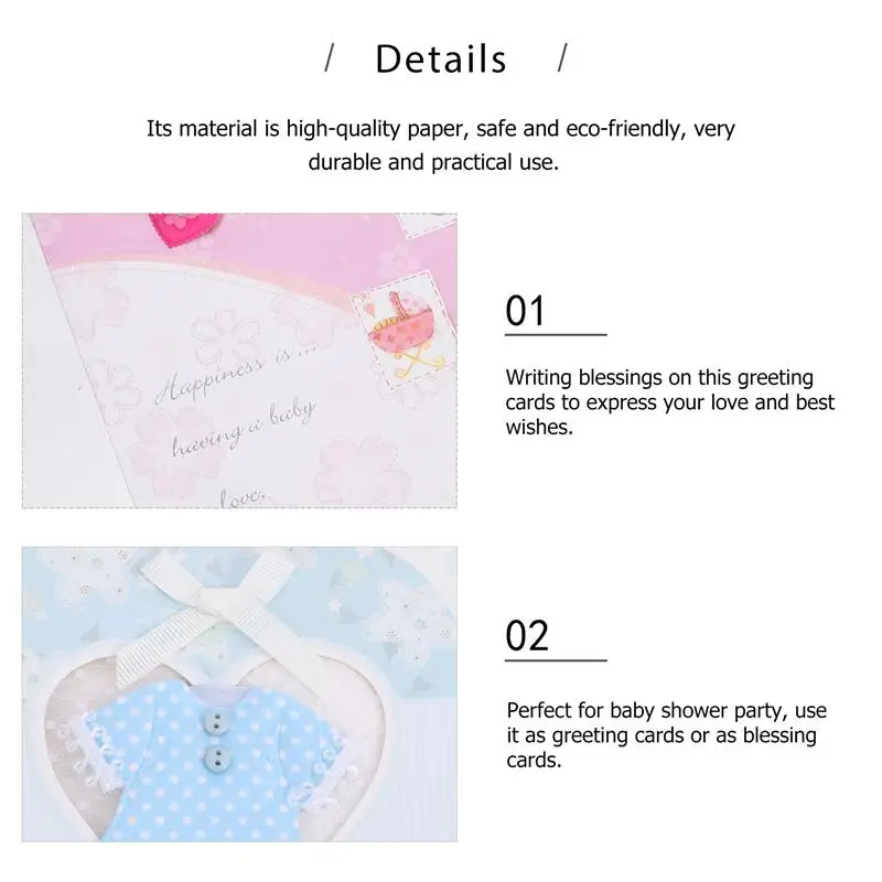 

12pcs Baby Shower Party Cards Lovely Girls Boys Baby Shower Greeting Cards