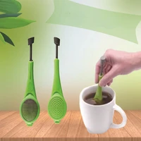 1pcs silicone tea strainer built in plunger stirring healthy aroma reusable tea bag tea filter accessories kitchen gadgets