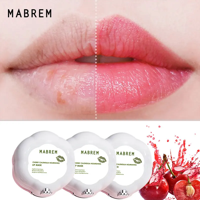 3 шт. маска для губ уход за ночным сном увлажняющий бальзам вишневый аромат питает
