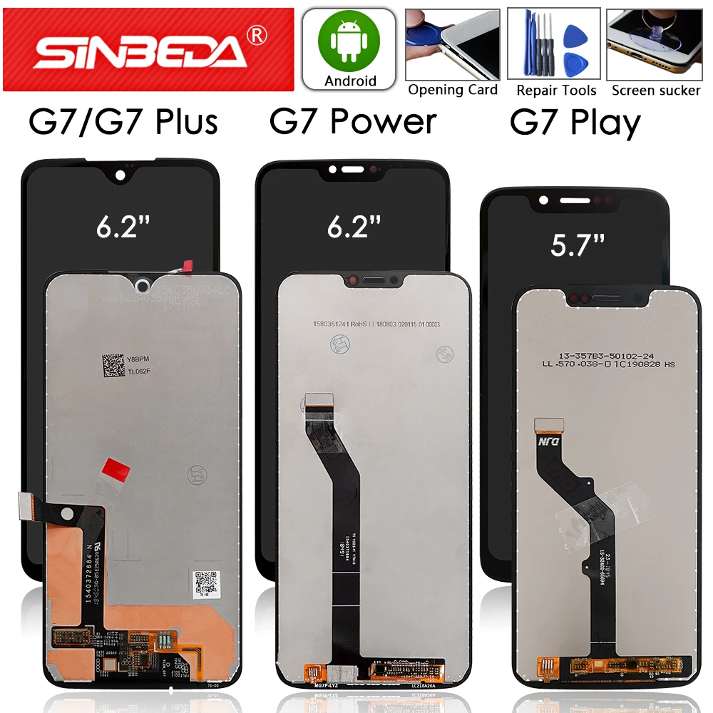 Оригинальный ЖК экран для Motorola Moto G7 Play дигитайзер Power Plus дисплей сенсорный в сборе