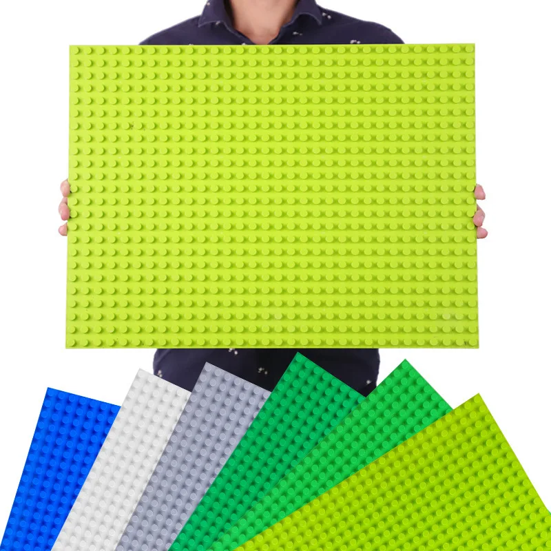 Big Bricks Base Plate 16*32 Dots 51*25.5cm Baseplate Big Size Building Blocks Floor Toys DIY Compatible Green Board