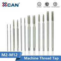 xcan machine thread tap hss screw taps 90 150 long shank metric plug tap m2 m12 for metalworking tools straight flute screw tap