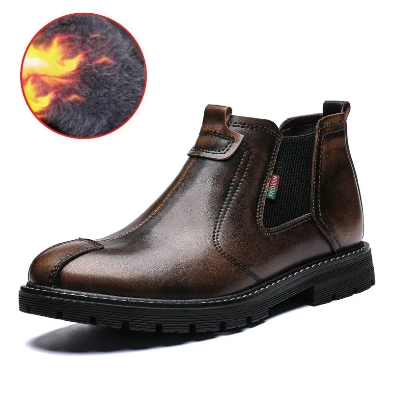 Ботинки Челси мужские модная повседневная обувь водонепроницаемые ботильоны на