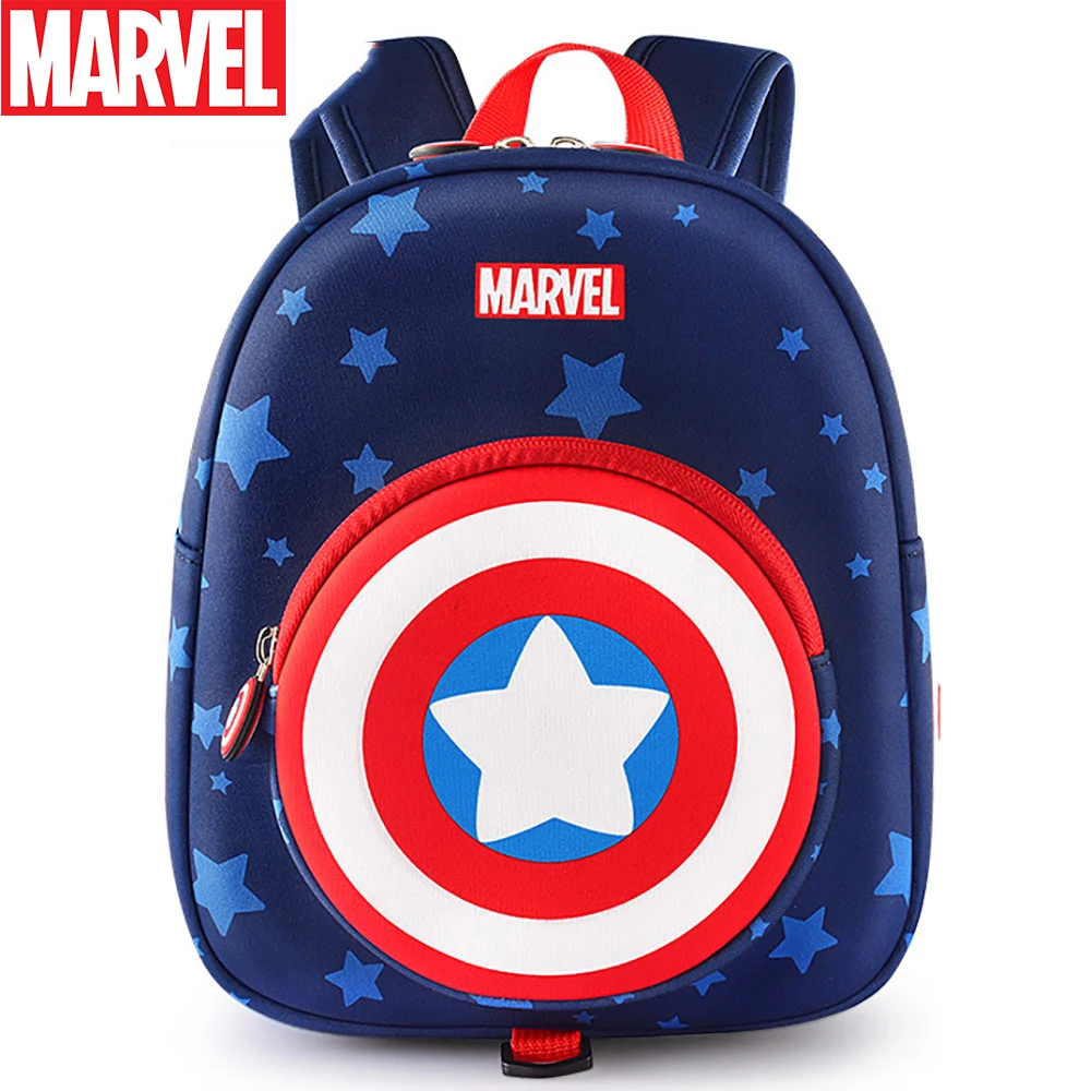 Marvel Student Backpacks For Children New Cute Spiderman Captain America Printing Handbags Kids Cartoon Schoolbags High Quality