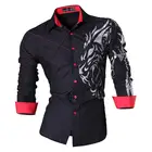 Платье-рубашка sporfashion JZS045 мужское, Повседневная модная сорочка Slim Fit с длинным рукавом и драконом