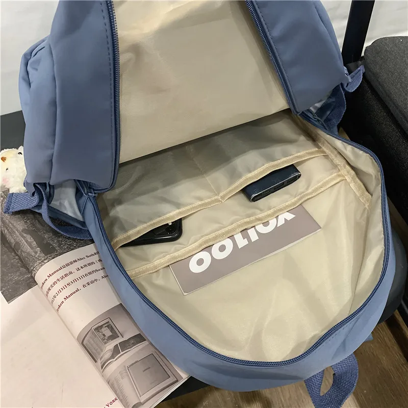 

Female 2021 Large Capacity Unisex Women Bags College Travel Casual Applique Nylon New School For Teenage Laptop Backpacks Trendy