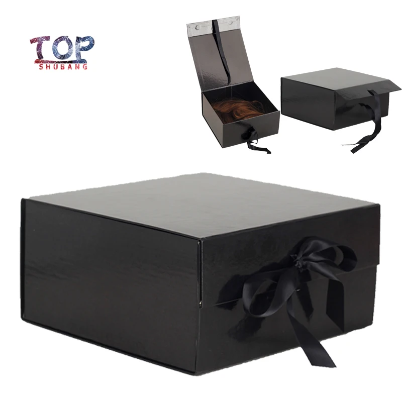 100 шт. Складная магнитная бумажная коробка для париков и ленточная