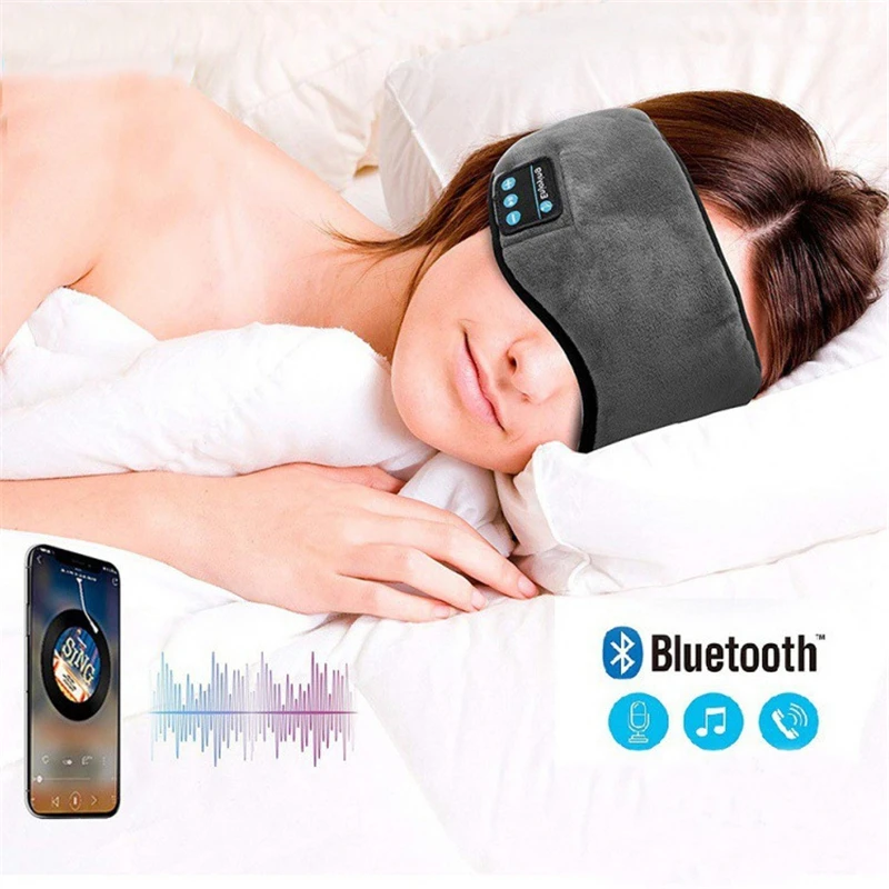 Дорожная маска на глаза для отдыха сна мягкая глаз с вкладышами повязка Bluetooth