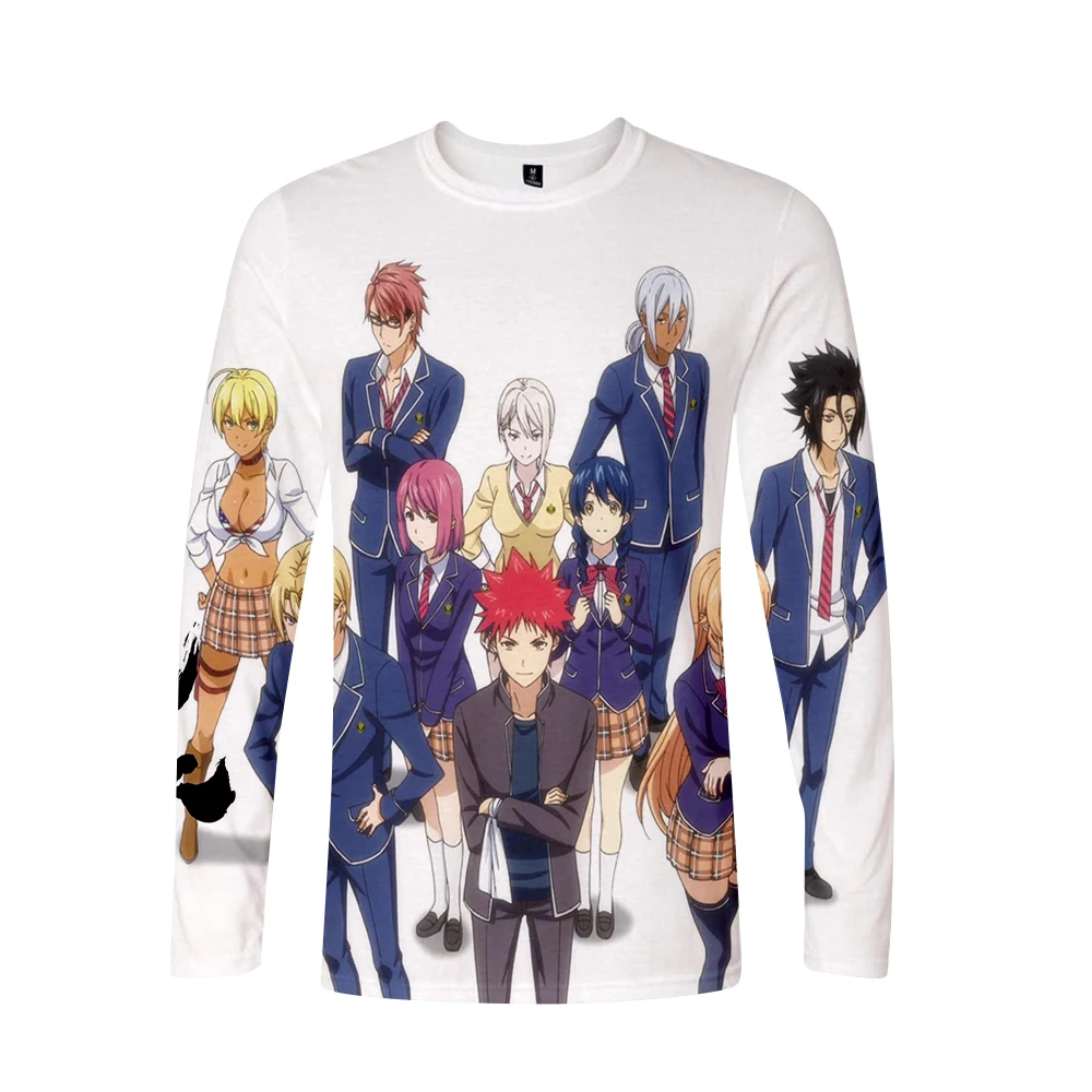Еда войны Shokugeki no Soma футболка с длинными рукавами Корейский мультфильм печати