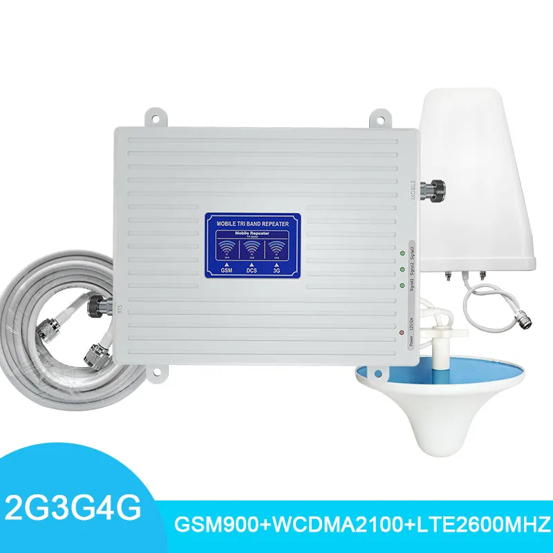 4G Сотовый усилитель сигнала ЖК-дисплей трехдиапазонный GSM900/WCDMA2100/LTE2600mhz