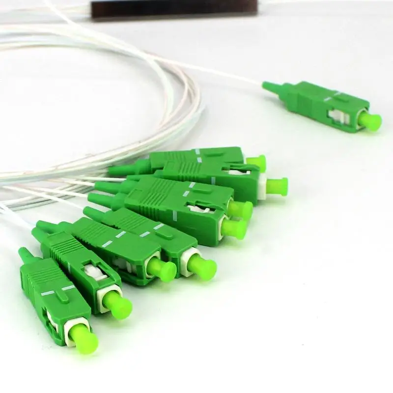10 шт./лот 1X2 1X4 1X8 1X16 1X32 PLC SC/APC SM 0 9 мм G657A1 ПВХ 1 м FTTH волоконно-оптический сплиттер |