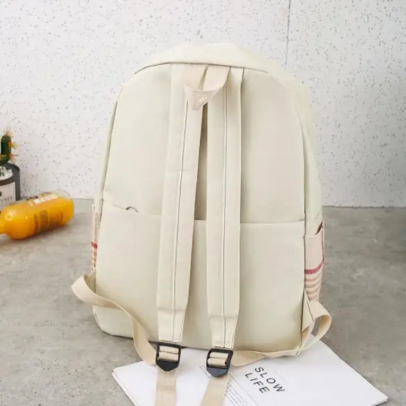 4 шт./компл. Школьный рюкзак холщовые сумки в клетку Студенческая дорожная сумка