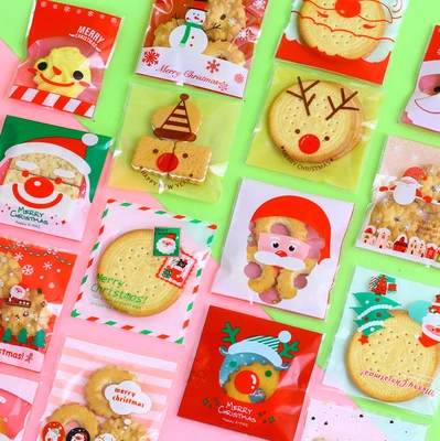 Розовая Рождественская упаковочная сумка для выпечки печенья торта