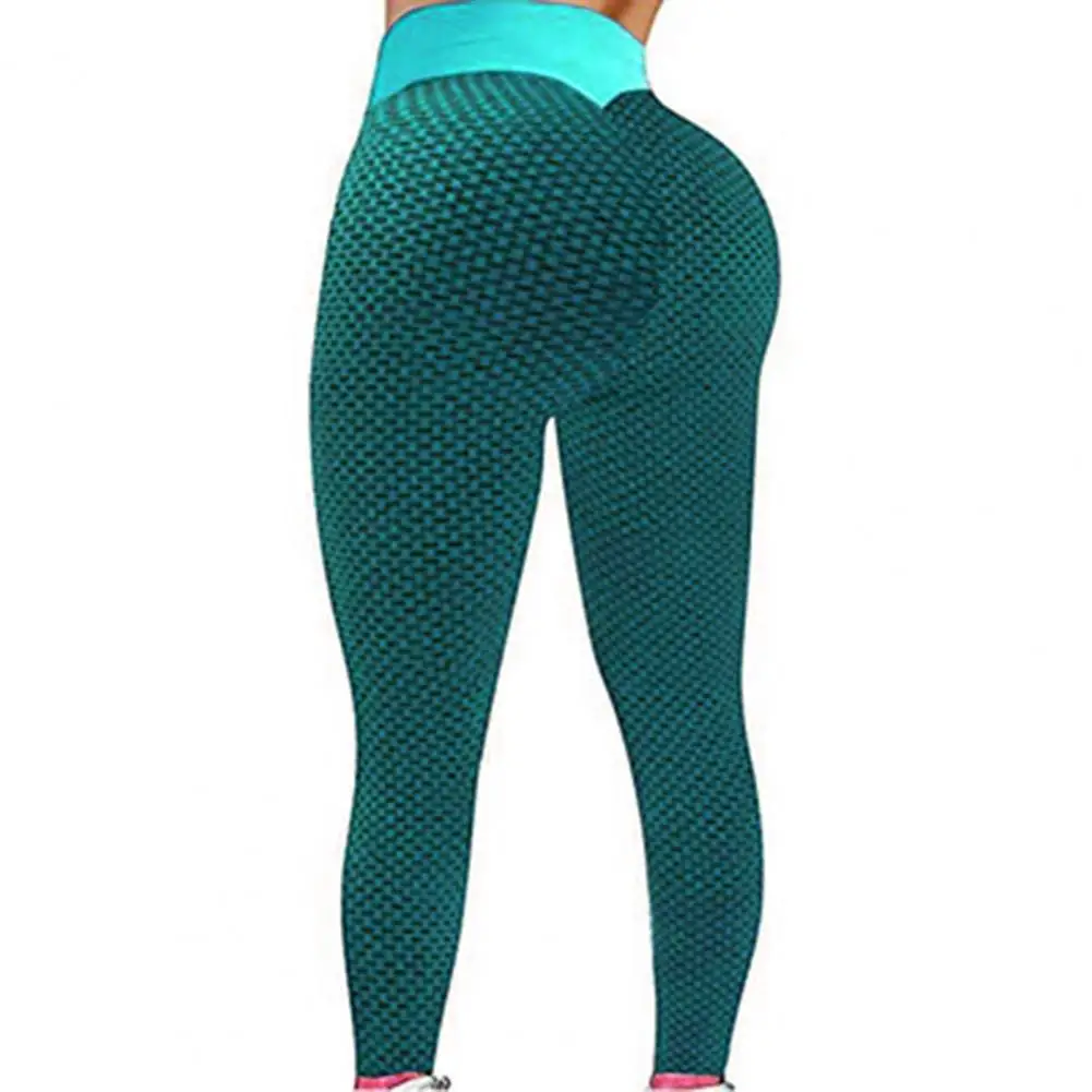 

Stylish Women Yoga Pants Honeycomb Hip Lift High Waist Stretchy Skinny Leggings Trousers Slim Sportswear Female Jogger Pants