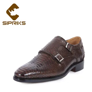 Image for Sipriks Mens Dress Shoes Black Brown Snakeskin Bus 