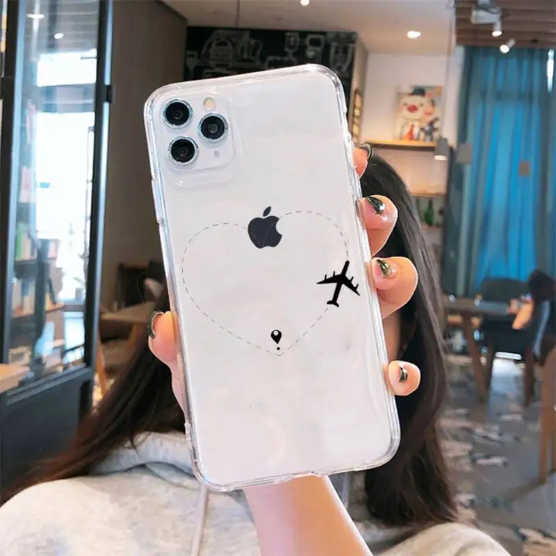 

World map simple line pattern Phone Case Transparent soft For iphone 5 5s 5c se 6 6s 7 8 11 12 plus mini x xs xr pro max