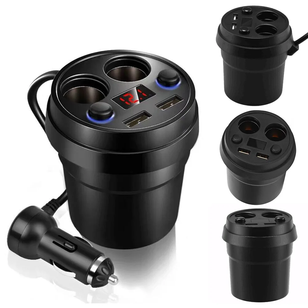 Автомобильное зарядное устройство 2 USB DC / 5V 3.1A адаптер в виде стакана