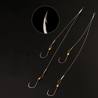 10pc steel wire leader with swivel and hooks anti bite fishing line angling accessories pike bass olta leadcore leash