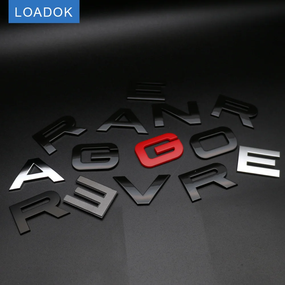 

Car Styling Hood Trunk Logo Letters Emblem Badge Sticker Cover For Range Rover Sport Evoque Chrome Glossy Black Silver